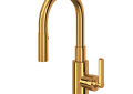 Rohl® A3430SLMIB-2 Modern High Arc Dual-Function Bar/Food Prep Faucet, Lombardia, Italian Brass, 1.8 gpm Flow Rate