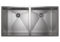 Rohl RSS3518SB Forze Double Bowl Stainless Steel Kitchen Sink - Brushed Stainless Steel
