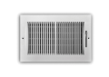 TRUaire™ 132M10X04 2-Way Wall/Ceiling Register, 10 x 4 x 1-3/4 in, 45 to 145 cfm, Steel, White Powder Coated, Import