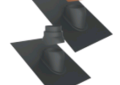 Duravent 2PPS-F12 2 inch Polypropylene Steep Roof Flashing for Concentric Pipe - Black