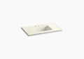 Kohler K-2781-8-G83 Ceramic/Impressions Rectangular Vanity-Top Bathroom Sink with Widespread Faucet Holes - Biscuit Impressions