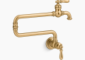 Kohler K-99270-2MB Artifacts(R) Wall-Mount Pot Filler - Vibrant Brushed Moderne Brass