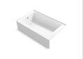 Kohler® 26107-LA-0 Entity® Bathtub, 60 in L x 36 in W, Left Drain, White