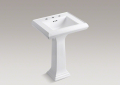 Kohler K-2238-8-0 Memoirs Classic Pedestal Bathroom Sink - White