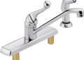 Delta 420LF Classic Single Handle Kitchen Faucet With Spray - Chrome