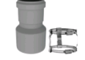 Duravent 3PPS-R2L 3 inch to 2 inch Polypropylene Gas Vent Pipe Reducer with Adapter Clamp