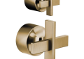 Brizo® HX75P98-GL Levoir™ Pressure Balance Valve With Diverter Cross Handle Kit, Luxe Gold, Import