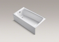 Kohler K-505-0 60 inch x 32 inch Mendota Series Alcove Bath Tub with Left-Hand Drain - White