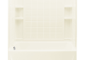 Sterling 71120110-96 60 inch x 32 inch x 74 inch Ensemble Series Tile Tub and Shower with Left-Hand Drain - Biscuit