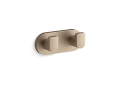 Kohler® 73146-BV 73146 Composed® Double Robe Hook, (2) Hooks, 2 in OAH 1-3/4 in OAW 2-3/4 in OAD, Zinc/Brass
