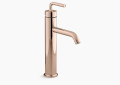Kohler K-14404-4A-RGD Purist(R) Tall Single-Handle Bathroom Sink Faucet with Straight Lever Handle - Vibrant Rose Gold
