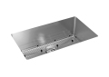 Elkay® EFRU281610TC Crosstown® Transitional Kitchen Sink Kit, Polished Satin, Rectangle Shape, 28 in L x 16 in W Bowl x 10 in D Bowl, 30-1/2 in L x 18-1/2 in W x 10 in H, Undermount Mounting, 16 ga 304 Stainless Steel