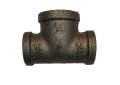 1/2 X 3/4 Inch Black Malleable Iron Bullhead Tee