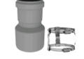 Duravent 2PPS-X3L 2 inch to 3 inch Polypropylene Gas Vent Pipe Increaser with Adapter Clamp