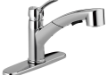 DELTA® 4140-DST Collins™ Kitchen Faucet, 1.8 gpm Flow Rate, Swivel Spout, Polished Chrome, 1 Handles, 1/3 Faucet Holes, Domestic