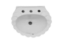 Barclay B/3-588WH Bali™ Traditional Fluted Lavatory Basin Only, Oval Shape, 8 in Faucet Hole Spacing, 19 in W x 16-1/2 in D, Wall Mount, Vitreous China, White, Import