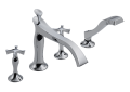 Brizo® T67490-PCLHP Roman Tub Trim, RSVP®, 18.5 gpm Flow Rate, 10 to 16 in Center, Polished Chrome, 2 Handles, Function: Traditional, Domestic