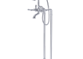 ROHL AKIT1401NLMAPC Exposed Floor Mount Tub Filler with Handshower & Floor Pillar Legs or Supply Unions - Polished Chrome