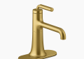 Kohler K-27415-4-2MB Tone(TM) Single-Handle Bathroom Sink Faucet, 1.2 GPM - Vibrant Brushed Moderne Brass