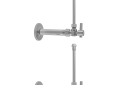 Jaclo 616-2-62-SB Quarter Turn Angle Pattern 1/2" IPS x 3/8" O.D. Faucet Supply Kit with Contempo Lever Handle, 20" Supply Tubes, Escutcheons - Satin Brass
