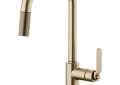 Brizo® SMARTTOUCH® 64054LF-GL Litze™ Pull-Down Kitchen Faucet, 1.8 gpm Flow Rate, Luxe Gold, 1 Handles, 1 Faucet Holes, Function: Traditional, Domestic
