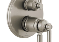Brizo® T75676-NK TempAssure® Thermostatic Valve With Integrated 6-Function Diverter Trim, 7.2 gpm Valve, Luxe Nickel