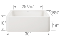 Blanco 401734 IKON™ SILGRANIT® Apron Front Composite Sink, Rectangle Shape, 30 in W x 10 in D x 19 in H, Granite, White, Import
