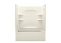 Sterling 71220110-96 60 inch x 32 inch x 74 inch Ensemble Series Curve Tub and Shower with Left-Hand Drain - Biscuit