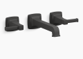 Kohler K-T26432-4-BL Riff(R) Wall-Mount Bathroom Sink Faucet Trim, 1.2 GPM - Matte Black