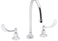 Speakman® SC-3004-8-LD-E Commander® Widespread Lavatory Faucet, Commercial, 0.5 gpm Flow Rate, 11-3/4 in H Spout, 8 in Center, Polished Chrome, 2 Handles, Import