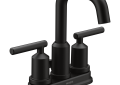Moen® 6150BL Gibson™ Bathroom Faucet, Matte Black, 2 Handles, Pop-Up Drain, 1.2 gpm Flow Rate