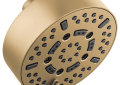 Brizo® 87292-GL ESSENTIAL™ Classic Multi-Function Universal Showerhead With H2Okinetic® Technology and Touch-Clean® Technology, 1.75 gpm Max Flow, 7 Sprays, Wall Mount, 5 in Dia x 3-7/8 in H Head, Import