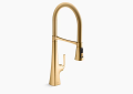 Kohler K-22060-2MB Graze Single-Handle Semi-Professional Kitchen Sink Faucet with 24-5/16" Spout - Vibrant Brushed Moderne Brass