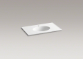 Kohler K-2798-1-G81 Ceramic/Impressions 37 inch Oval Vanity-Top Bathroom Sink with Single Faucet Hole - White Impressions
