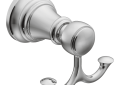 Moen® YB8403CH Robe Hook, Weymouth™, 2 Hooks, 3.12 in OAW x 3.1 in OAD x 2.76 in OAH, Import