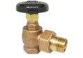 Red and White 9103F-1/2 Brass 1/2 inch Female x 1/2 inch Male Union Hot Water Radiator Angle Valve