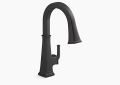 Kohler K-23830-BL Riff(TM) Pull-Down Single-Handle Kitchen Faucet - Matte Black