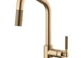 Brizo® 63063LF-GL Litze™ Pull-Down Kitchen Faucet, 1.8 gpm Flow Rate, Luxe Gold, 1 Handles, 1 Faucet Holes, Function: Traditional, Domestic