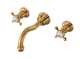 Perrin & Rowe U.3791X-EG/TO-2 Edwardian Bathroom Faucet, 1.2 gpm Flow Rate, Gold