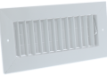 Hart and Cooley 821-146-W 14" x 6" Steel Ceiling / Wall Register with Vertical Fins and Multi-Shutter Damper - White