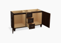 Kohler K-99524-LG-1WB 60 inch Damask Bathroom Vanity Cabinet with Furniture Legs, 2 Doors, and 3 Drawers - Claret Suede