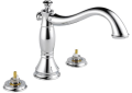 DELTA® T2797-LHP Roman Tub Trim, Cassidy™, 2 gpm Flow Rate, 8 to 16 in Center, Polished Chrome, Function: Traditional, Import