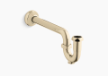 Kohler K-9018-AF Adjustable P-trap with long tubing outlet - Vibrant French Gold