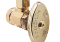 Brasscraft OR15X P 3/8 inch Female Pipe Thread x 3/8 inch Compression Multi-Turn Angled Stop Valve - Polished Brass