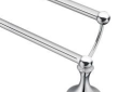 Moen® DN7722CH Double Towel Bar, Lounge™, 24 in L Bar, 6.2 in OAD x 2.6 in OAH, Brass, Polished Chrome, Import