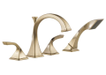 Brizo® T67430-GL Roman Tub Faucet With Diverter, Virage®, 10 to 16 in Center, Luxe Gold, 2 Handles, Function: Traditional, Import