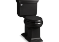 Kohler® 6669-7 2-Piece Toilet, Memoirs® Comfort Height®, Elongated Bowl, 16-1/2 in H Rim, 12 in Rough-In, 1.28 gpf, Black