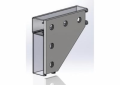 Empire 9020FFZ Corner Gusset, 5 Holes, 5-3/8 in W x 1/4 in THK