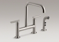Kohler 7548-4-VS Deck-Mount Bridge Faucet with Sidespray
