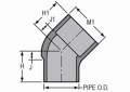 Spears® 827-040C Standard Street 45 deg Elbow, 4 in, Spigot x Socket, SCH 80/XH, CPVC, Domestic